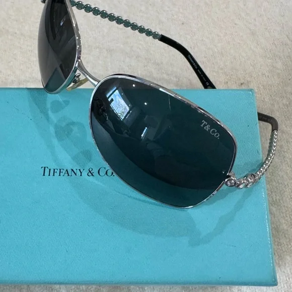 Tiffany & Co. Silver and Black Sunglasses - Picture 1 of 5